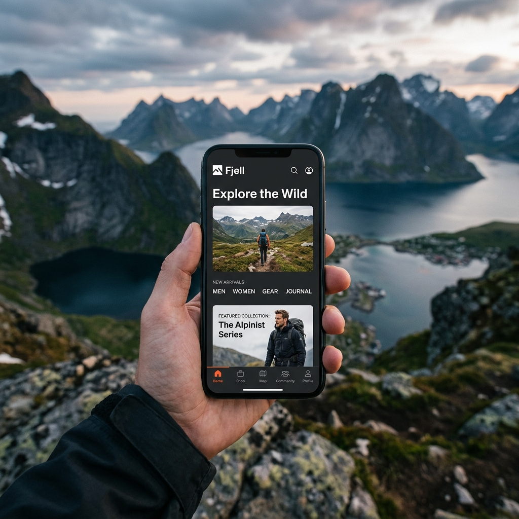 Fjell Mobile App Interface Mockup